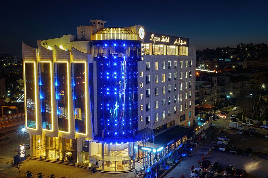 Ayass hotel at night